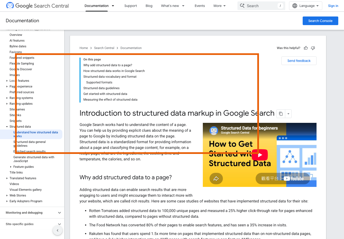 Annotated capture of Google structured data guidance